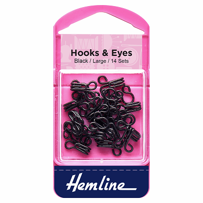 H401.3 Hooks and Eyes: Black - Size 3 ..